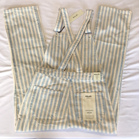 **LAST 1** Rolla's Original Overalls High Rise Straight in Sky Stripe Size 29 - Picture 9 of 12